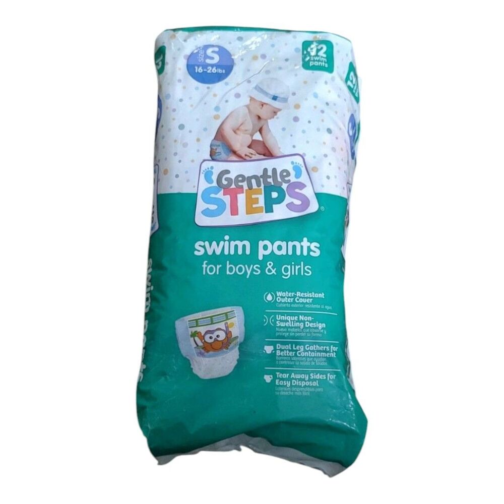 Gentle Steps Swim Pants Boy Girl Size S 16-26 lbs 12 Swim Pants One-Use Pool